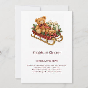 Invitation Campagne de jouets de Noël Sleighful of Kindness