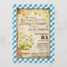 Campagne En vichy Vérifier Baby shower Garçon