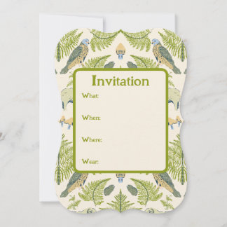 Invitation Campagne nostalgique aux verts frais et jaune