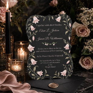 Invitation Campanule rose mariage Jardin de minuit