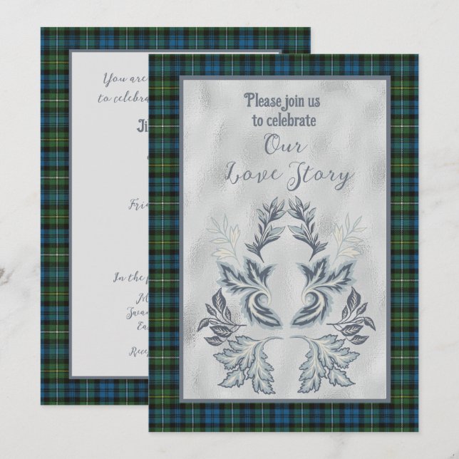 Invitation Campbell Argyll Scottish Tartan (Devant / Derrière)
