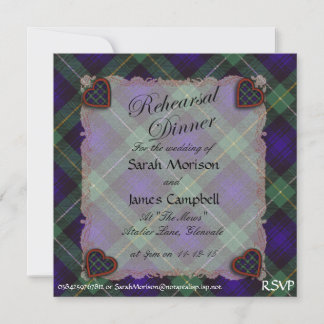 Invitation Campbell de Cawdor Plaid - Dîner de répétition inv