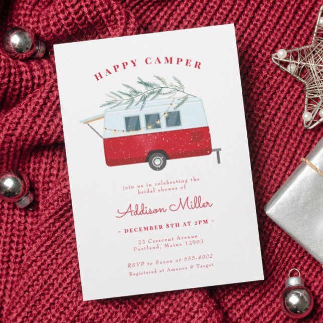 Invitation Camper de Noël rétro Fête des mariées de vacances  (Créateur téléchargé)