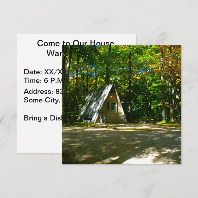 Invitation Camping à cadre A sauvage au terrain de camping (Devant / Derrière)