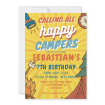 Camping Anniversaire Fête Enfants modernes Invitat