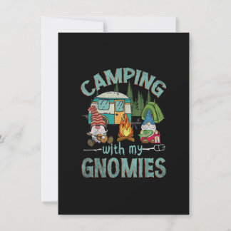 Invitation Camping avec mes Gnomies Funny Gnome Camp Femmes H