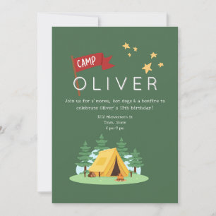 Invitation Camping Bonfire Outdoor Adventure Anniversaire