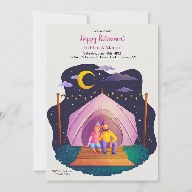 Invitation Camping Couple (Devant)