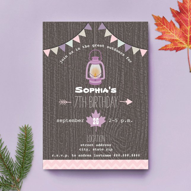Invitation Camping en plein air Fête d'anniversaire sauvage (Créateur téléchargé)
