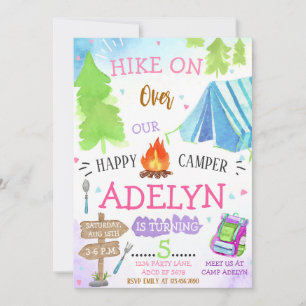 Invitation Camping Fille Heureux Anniversaire