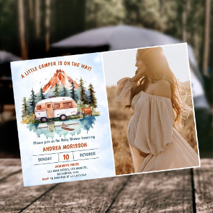 Invitation Camping Mountain Baby shower rustique Photo
