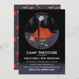 Invitation Camping Outdoor Adventure Camping Fête d'anniversa