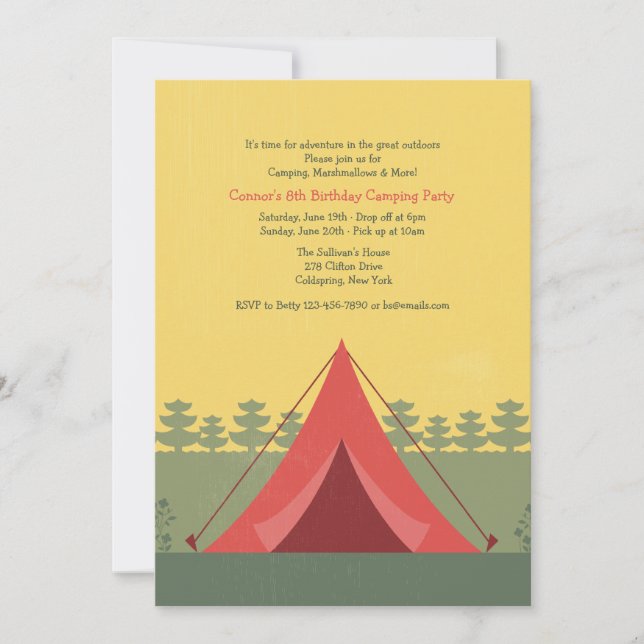 Invitation Camping Red Tent (Devant)