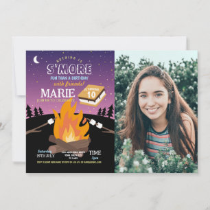 Invitation Camping S'More Camp Fire Girls Photo