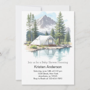 Invitation Camping Stars Adventure Await Baby shower