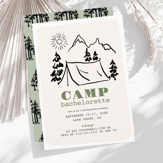 Invitation Camping Tent Mountain Bachelorette Party (Créateur téléchargé)