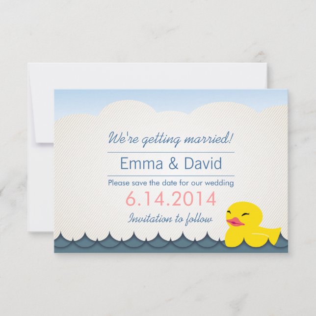 Invitation Canard en caoutchouc classique Enregistrer la date (Devant)