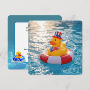 Invitation Canard en caoutchouc jaune patriotique fête en pis
