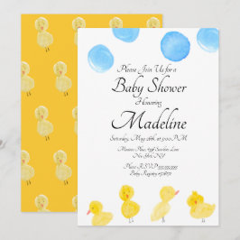Invitation Canard en caoutchouc peint à l'aquarelle Baby Show