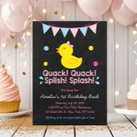 Canard en caoutchouc rose 1er anniversaire