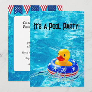 Invitation Canard jaune pour une fête patriotique au bord de 