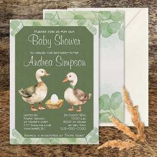Invitation Canards écossais et Baby shower aux oeufs