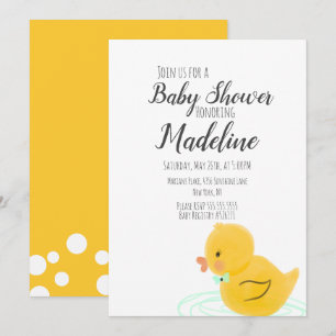 Invitation Canards en caoutchouc Baby shower tiré à la main