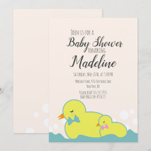 Invitation Canards en caoutchouc modernes beige Baby Shower R