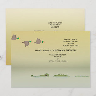 Invitation Canards et baby shower de garçon de bande dessinée