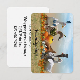 Invitation Canards pèlerins et indiens de Thanksgiving