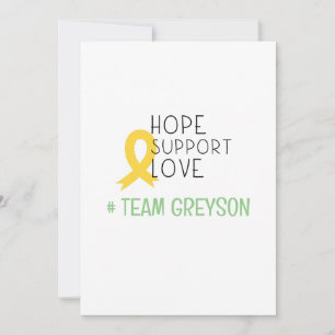Invitation cancer de l'enfance.espoir #teamName personnalisé 