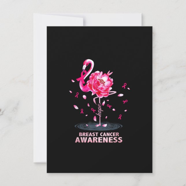 Invitation Cancer du sein Hope Flamant rose rose Fleur Surviv (Devant)