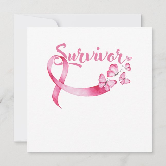 Invitation Cancer du sein Survivant Sensibilisation au cancer (Devant)