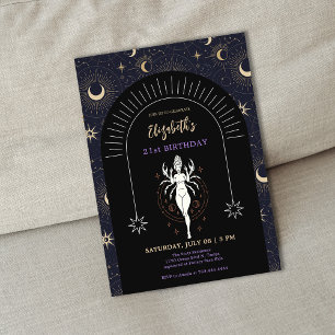 Invitation Cancer mystique noir Zodiac 21e anniversaire