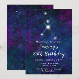 Invitation Cancer Zodiac Constellation fête d'anniversaire