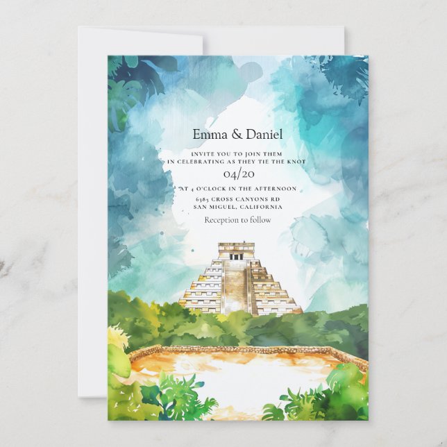 Invitation Cancun Mexique Destination Mariage (Devant)