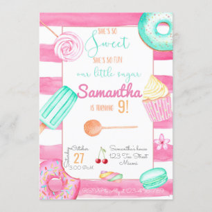 Invitation Candy Birthday Invitation, Sweets Invite