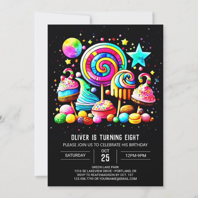 Invitation Candy Celebration Anniversaire (Devant)