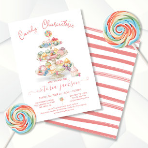 Invitation Candy Charcuterie Baby shower en plateau