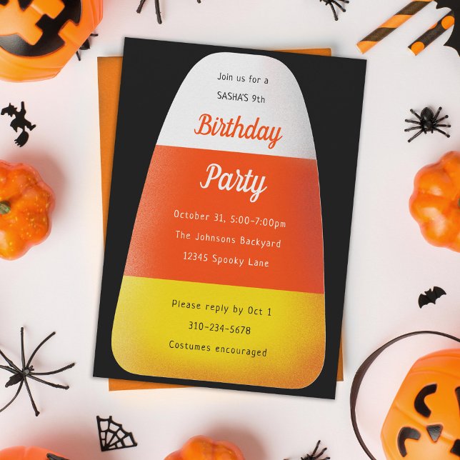 Invitation Candy Corn Enfants Halloween fête d'anniversaire (Créateur téléchargé)