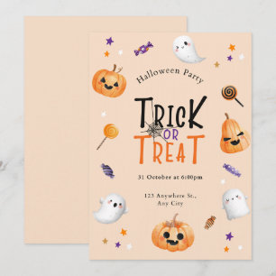 Invitation Candy Corn Trick ou traiter Halloween Party Invita
