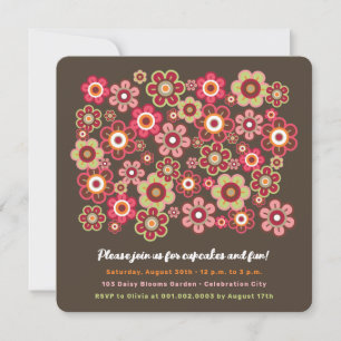 Invitation Candy Daisies Bloom Anniversaire de enfant Photo I