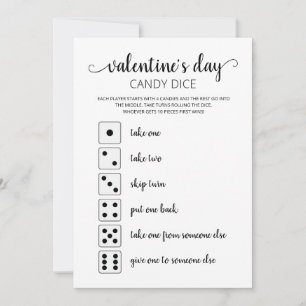 Invitation Candy Dice Editable jeu Saint Valentin