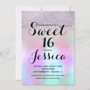 Invitation Candy Enk Liquid Marbre Parties scintillant Sweet 