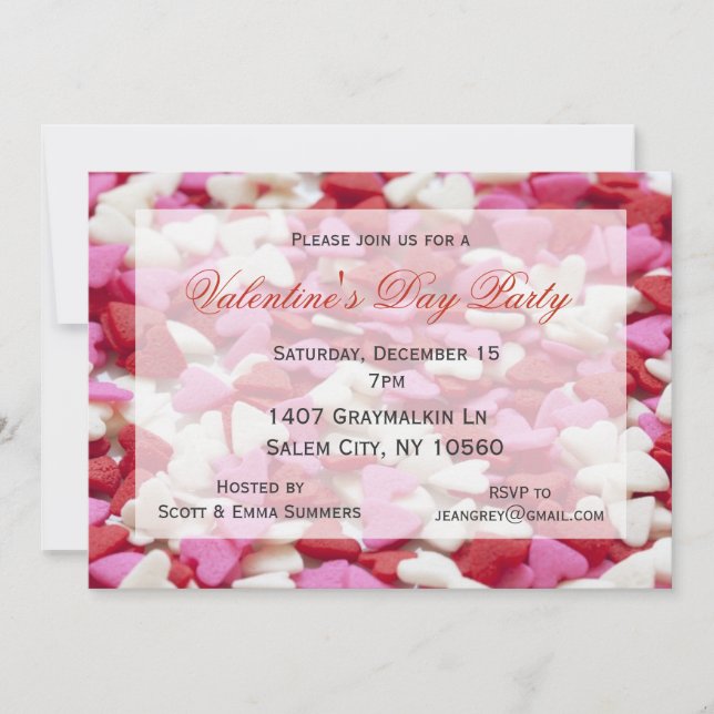 Invitation Candy Hearts Sweets Saint Valentin (Devant)