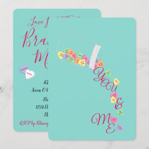 Invitation Candy Hearts You & Me Fête de la douche