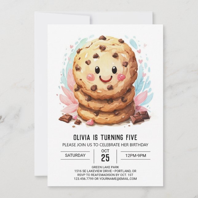 Invitation Candy Kids Modern Cookies Anniversaire (Devant)