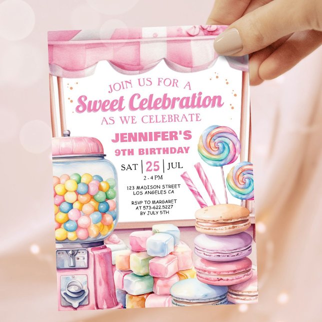 Invitation Candy Land Pink Sweet Celebration Anniversaire (Créateur téléchargé)