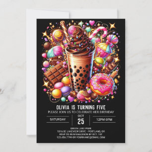 Invitation Candy Lollipop Candyland Anniversaire numérique