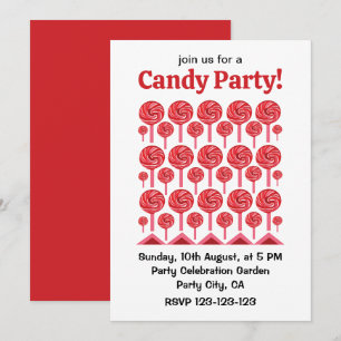 Invitation Candy Lollipop Sweet Candy Lollipop Party